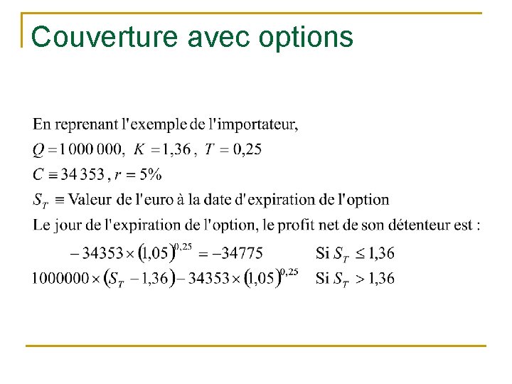 Couverture avec options 