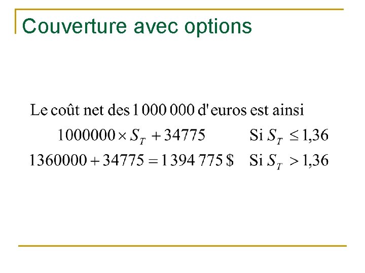 Couverture avec options 