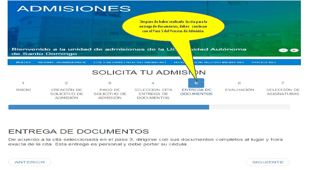Despúes de haber realizado la cita para la entrega de documentos, debes continuar con