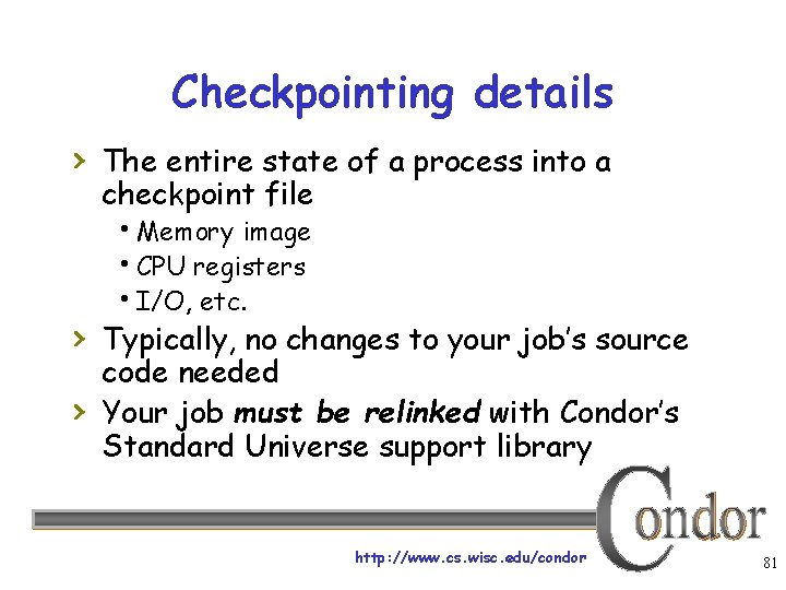 Checkpointing details › The entire state of a process into a checkpoint file Memory