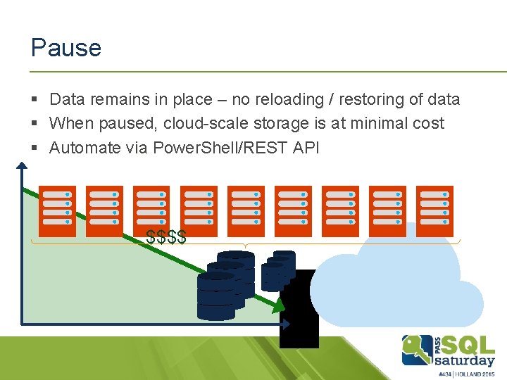 Pause § Data remains in place – no reloading / restoring of data §