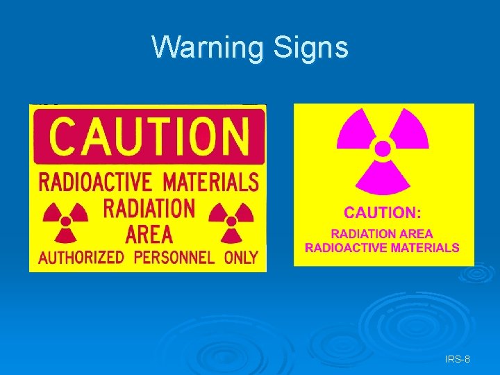 Warning Signs IRS-8 