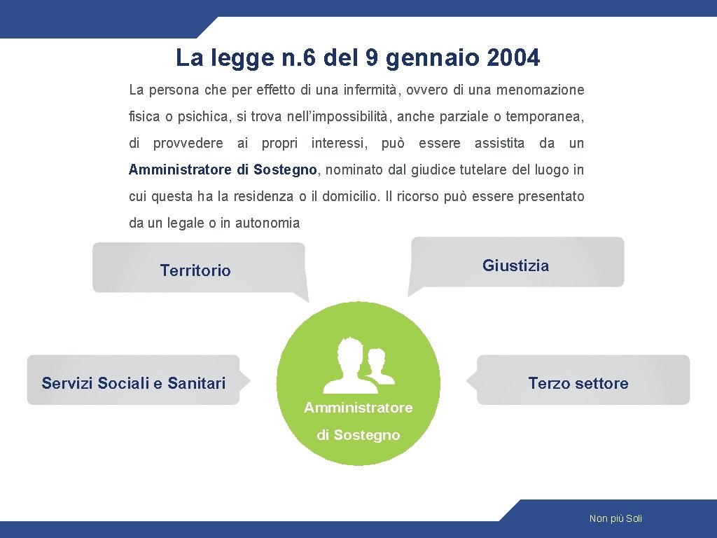 La legge n. 6 del 9 gennaio 2004 La persona che per effetto di