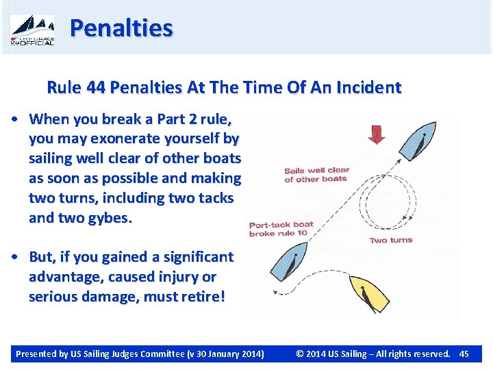 Penalties Rule 44 Penalties At The Time Of An Incident • When you break