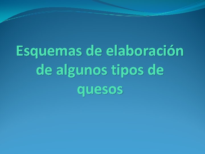 Esquemas de elaboración de algunos tipos de quesos 