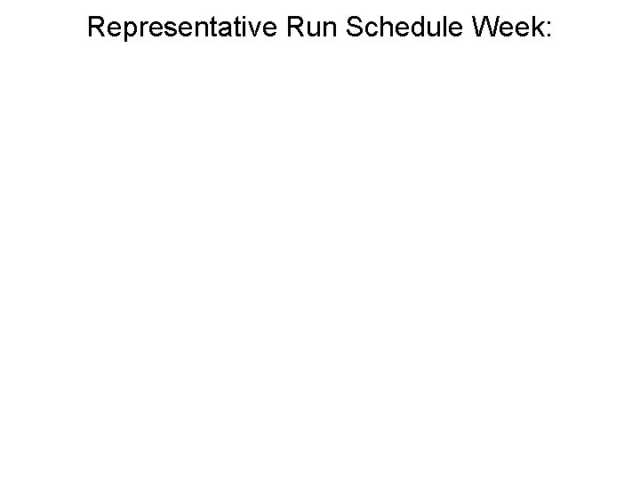 Representative Run Schedule Week: 