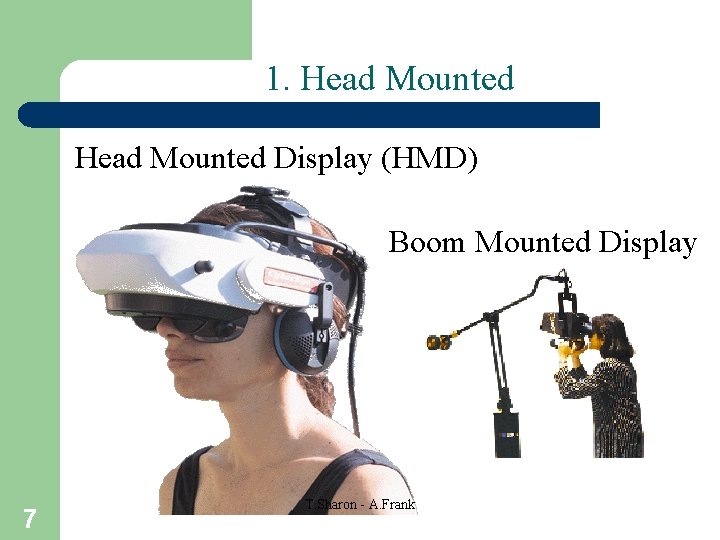 1. Head Mounted Display (HMD) Boom Mounted Display 7 T. Sharon - A. Frank