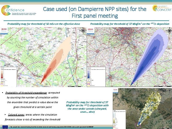 Case used (on Dampierre NPP sites) for the First panel meeting Probability map for