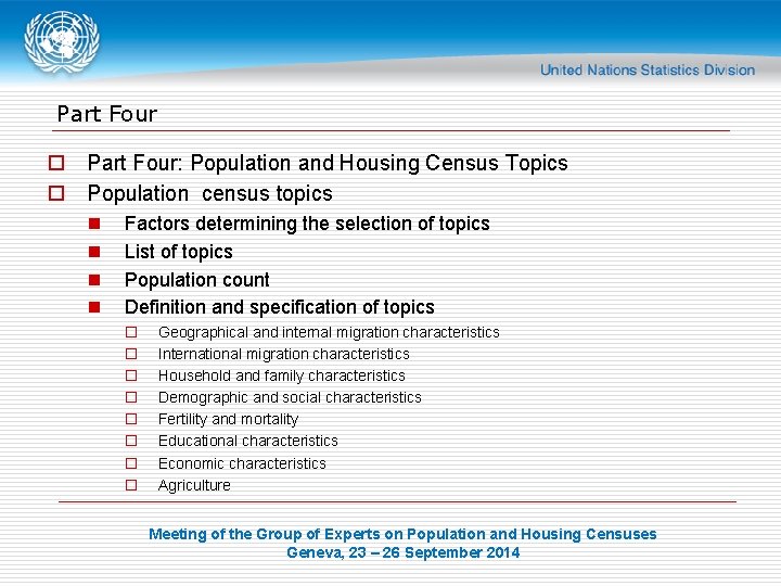 Part Four o Part Four: Population and Housing Census Topics o Population census topics