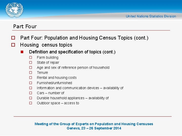 Part Four o Part Four: Population and Housing Census Topics (cont. ) o Housing