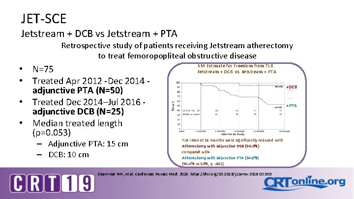 JET-SCE Jetstream + DCB vs Jetstream + PTA Retrospective study of patients receiving Jetstream