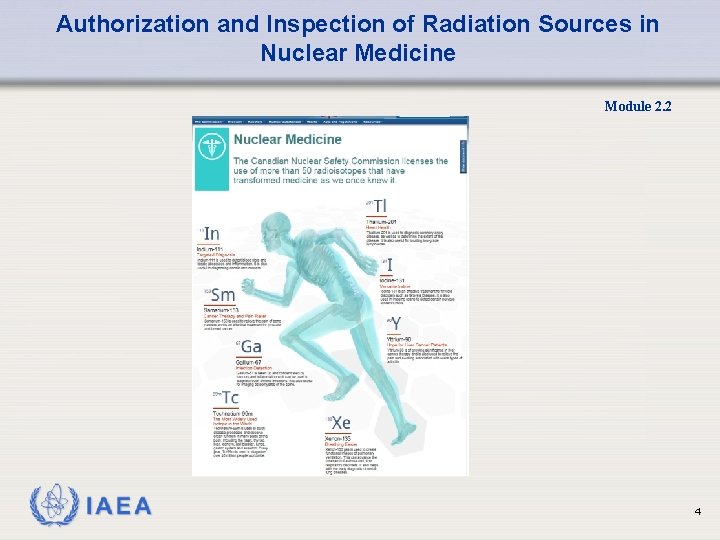 Authorization and Inspection of Radiation Sources in Nuclear Medicine Module 2. 2 4 