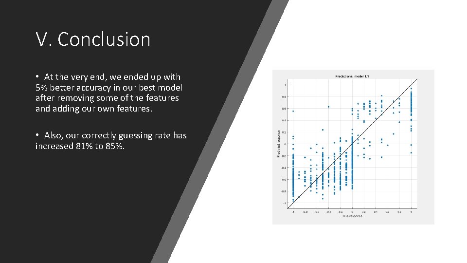 V. Conclusion • At the very end, we ended up with 5% better accuracy