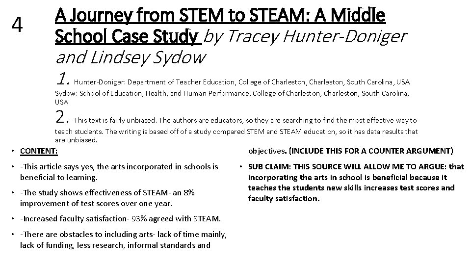 4 A Journey from STEM to STEAM: A Middle School Case Study by Tracey
