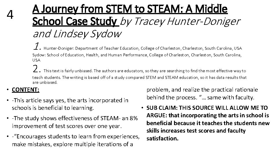 4 A Journey from STEM to STEAM: A Middle School Case Study by Tracey