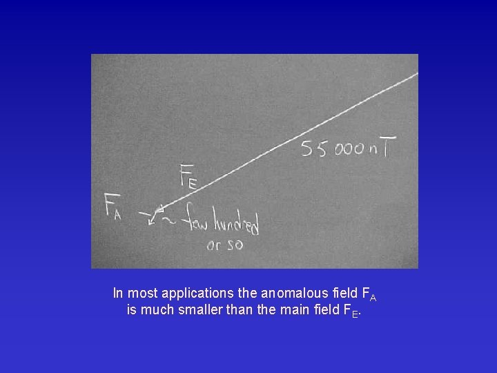 In most applications the anomalous field FA is much smaller than the main field