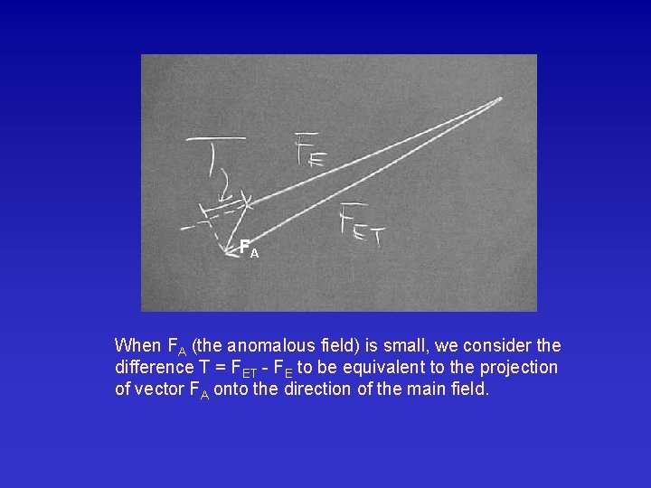 FA When FA (the anomalous field) is small, we consider the difference T =