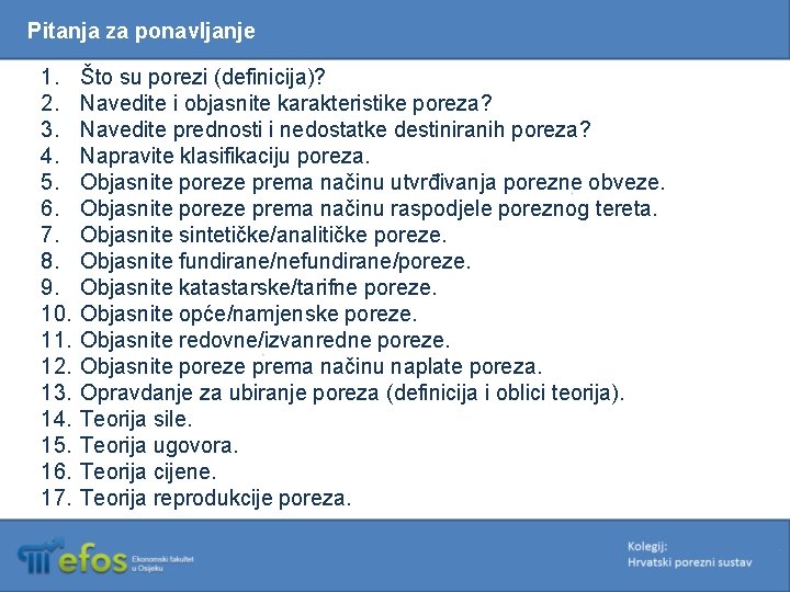 Pitanja za ponavljanje 1. 2. 3. 4. 5. 6. 7. 8. 9. 10. 11.