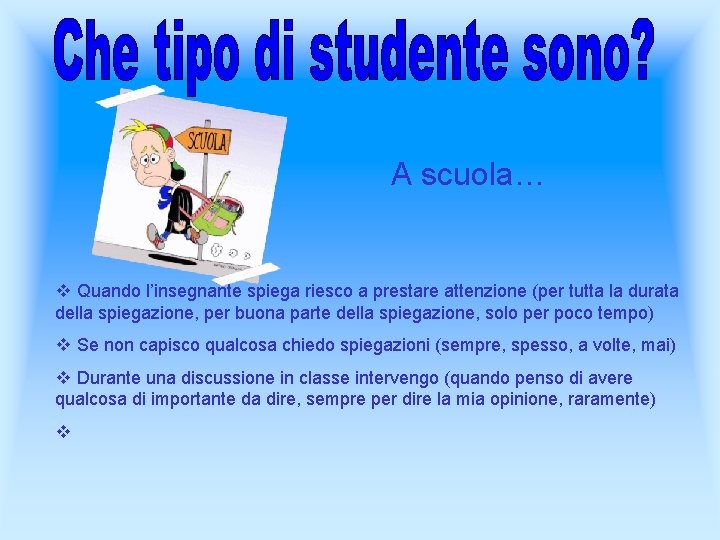 A scuola… v Quando l’insegnante spiega riesco a prestare attenzione (per tutta la durata