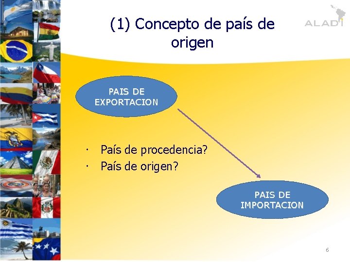 (1) Concepto de país de origen PAIS DE EXPORTACION País de procedencia? País de