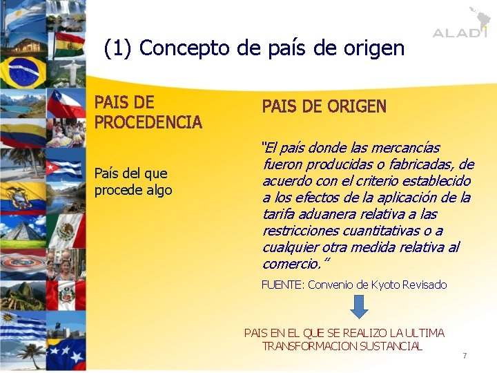 (1) Concepto de país de origen PAIS DE PROCEDENCIA País del que procede algo