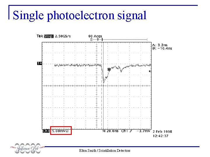 Single photoelectron signal Elton Smith / Scintillation Detectors 