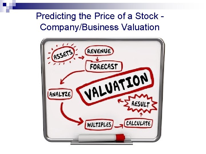 Predicting the Price of a Stock - Company/Business Valuation Predicting the Price of a Stock - Company/Business Valuation