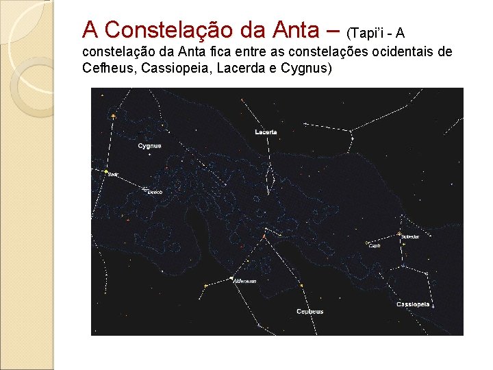 A Constelação da Anta – (Tapi’i - A constelação da Anta fica entre as