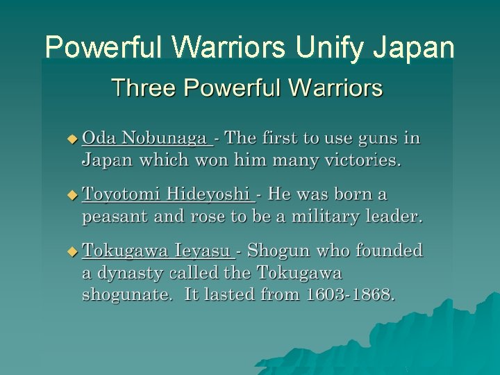 Powerful Warriors Unify Japan Powerful Warriors Unify Japan