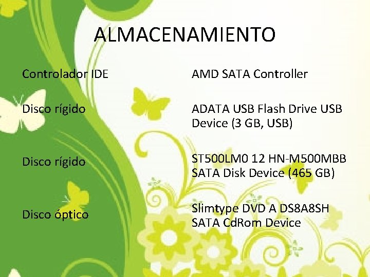 ALMACENAMIENTO Controlador IDE AMD SATA Controller Disco rígido ADATA USB Flash Drive USB Device