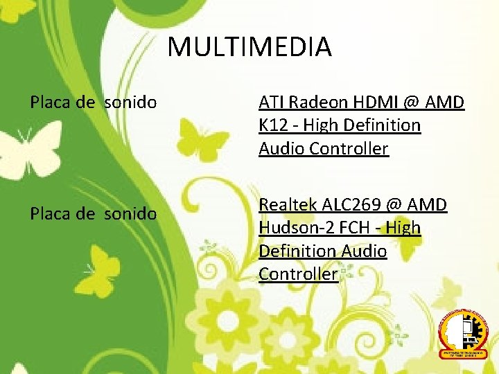 MULTIMEDIA Placa de sonido ATI Radeon HDMI @ AMD K 12 - High Definition