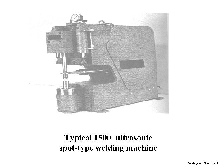 Typical 1500 ultrasonic spot-type welding machine Courtesy AWS handbook 