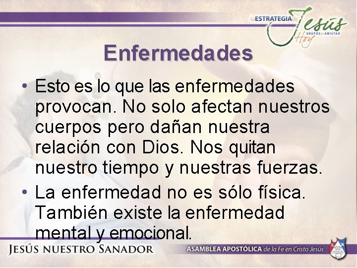 Enfermedades • Esto es lo que las enfermedades provocan. No solo afectan nuestros cuerpos