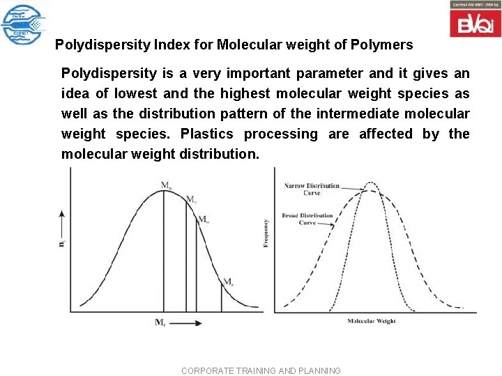 Polydispersity Index for Molecular weight of Polymers Polydispersity is a very important parameter and Polydispersity Index for Molecular weight of Polymers Polydispersity is a very important parameter and