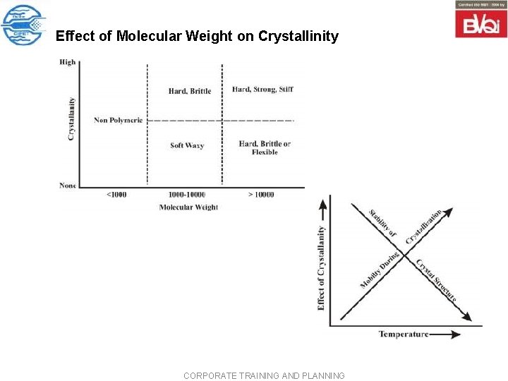 Effect of Molecular Weight on Crystallinity CORPORATE TRAINING AND PLANNING Effect of Molecular Weight on Crystallinity CORPORATE TRAINING AND PLANNING