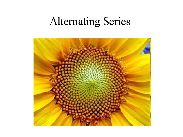 Alternating Series 