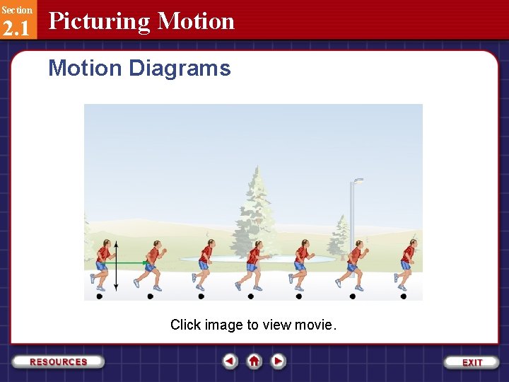 Section 2. 1 Picturing Motion Diagrams Click image to view movie. 