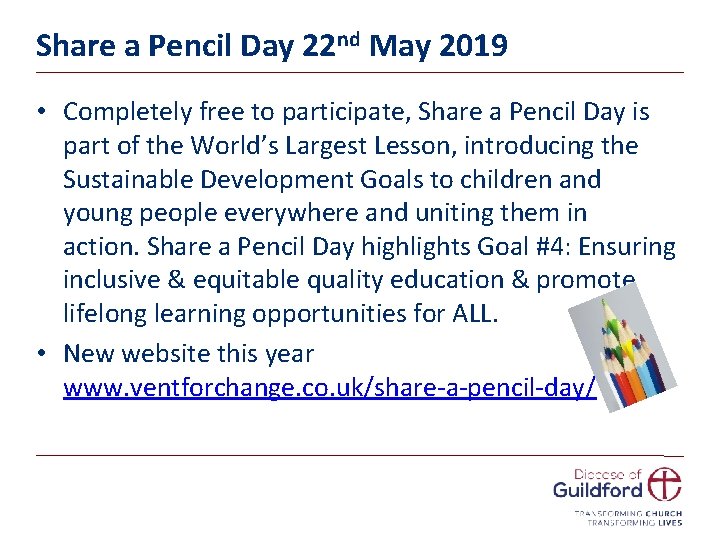 Share a Pencil Day 22 nd May 2019 • Completely free to participate, Share