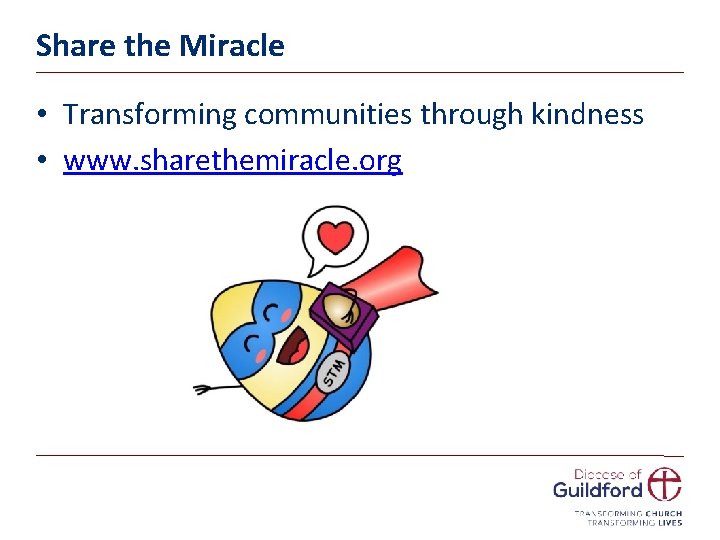 Share the Miracle • Transforming communities through kindness • www. sharethemiracle. org 