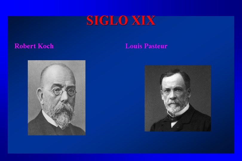 SIGLO XIX Robert Koch Louis Pasteur 