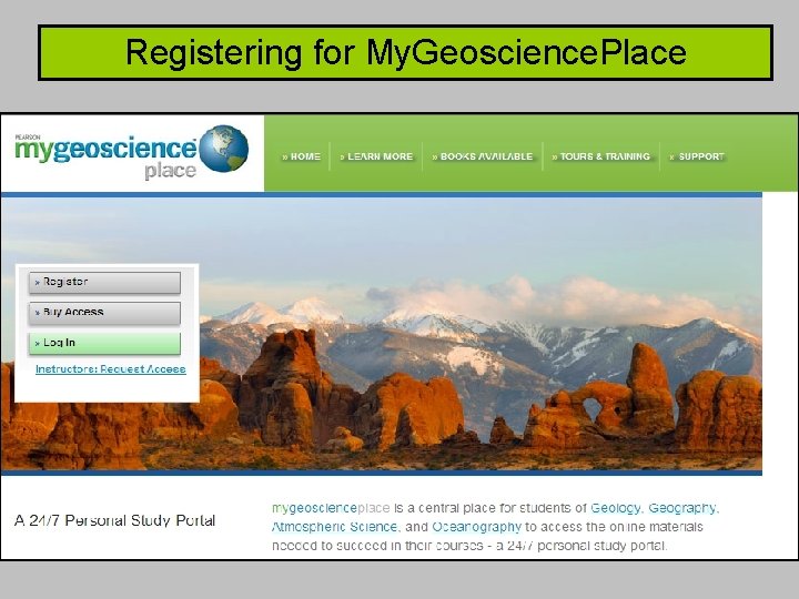 Registering for My. Geoscience. Place 
