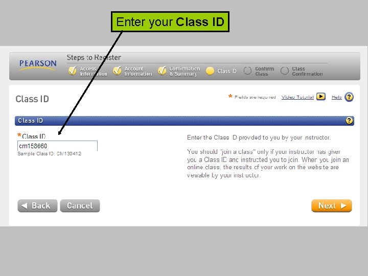 Enter your Class ID 