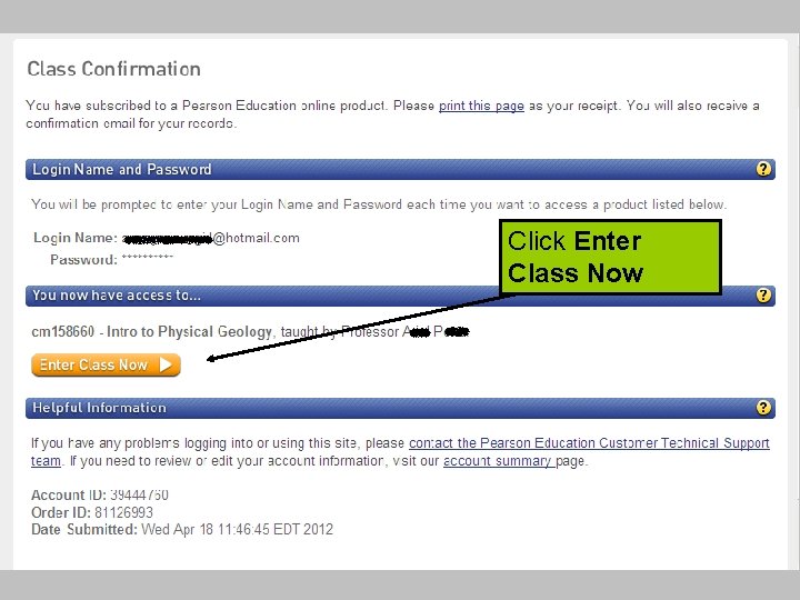 Click Enter Class Now 