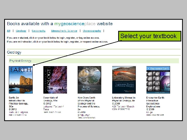 Select your textbook 