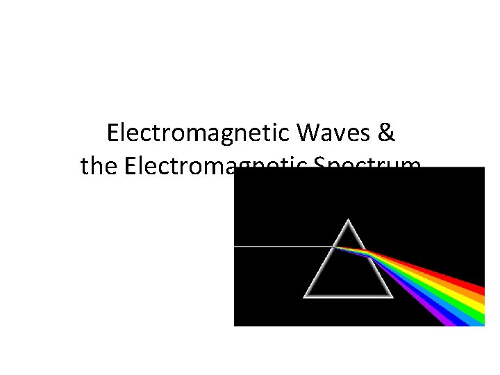 Electromagnetic Waves & the Electromagnetic Spectrum 