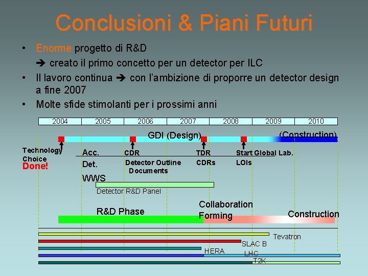 Conclusioni & Piani Futuri • Enorme progetto di R&D creato il primo concetto per