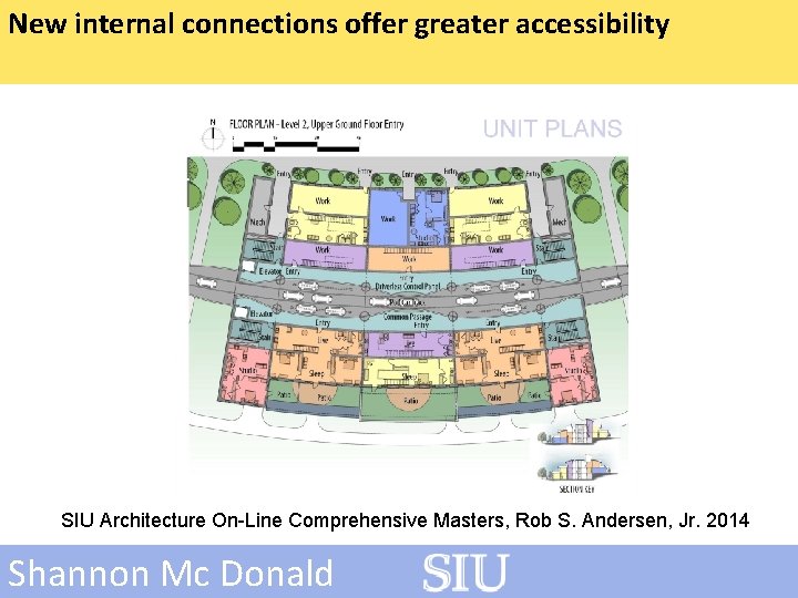 New internal connections offer greater accessibility SIU Architecture On-Line Comprehensive Masters, Rob S. Andersen,