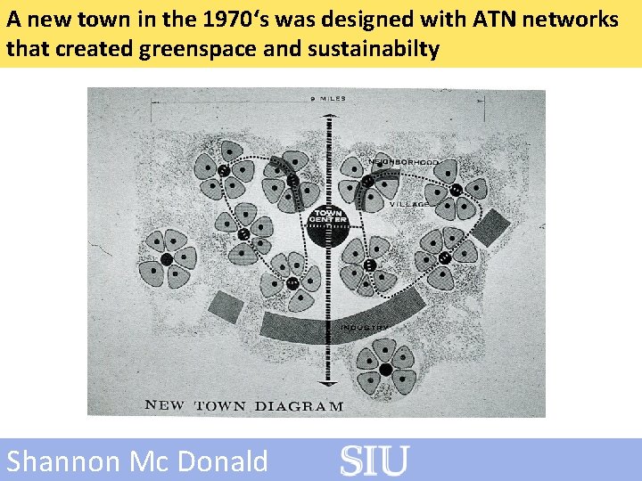 A new town in the 1970‘s was designed with ATN networks that created greenspace