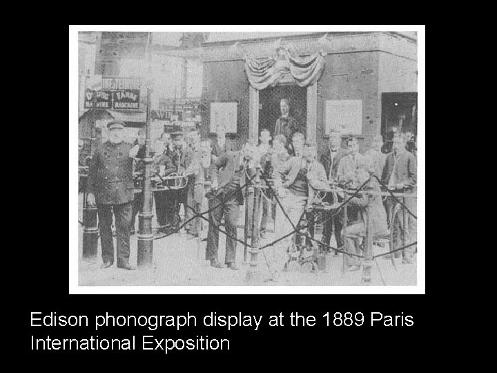 Edison phonograph display at the 1889 Paris International Exposition 
