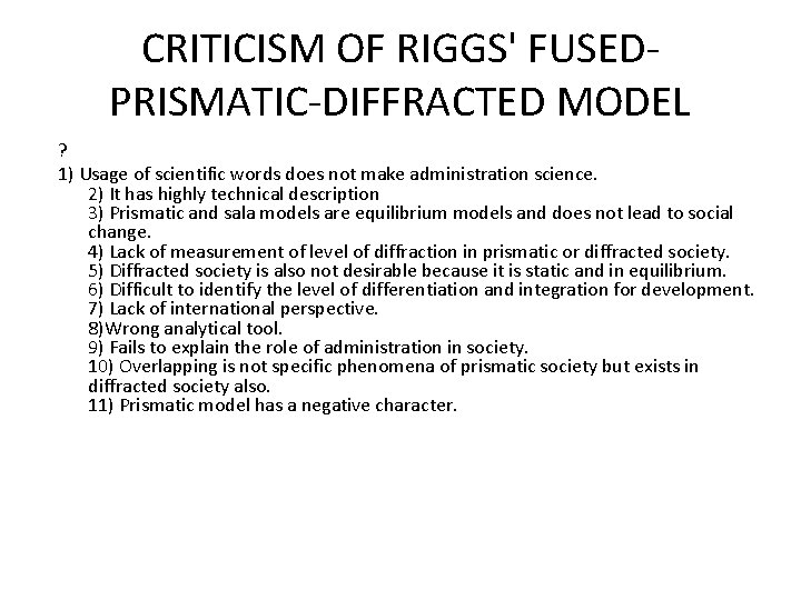 CRITICISM OF RIGGS' FUSEDPRISMATIC-DIFFRACTED MODEL ? 1) Usage of scientific words does not make